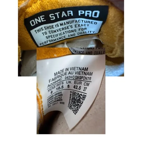 ✨ Converse One Star Pro Ox Suede 'Golden Sundial' 🌟 Men's Sz 9 (A02944C) 👟 NEW