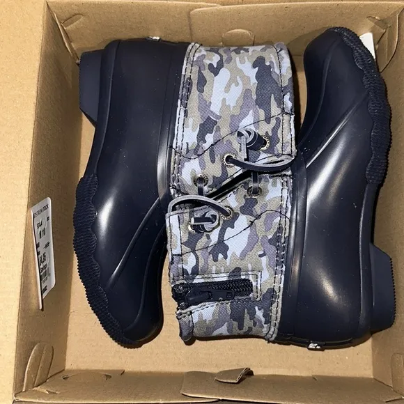 🆕 Sperry | Saltwater Water Resistant | Camo Duck Boots | Size 11 (Little Kid)