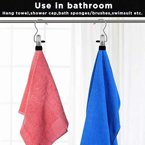 12 PCS,Ipow Portable Laundry Hook Hanging Clothes Pins Stainless steel Travel Home clothing Boot Hanger Hold Clips