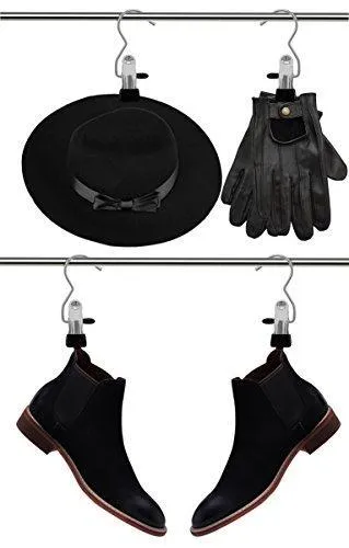 12 PCS,Ipow Portable Laundry Hook Hanging Clothes Pins Stainless steel Travel Home clothing Boot Hanger Hold Clips