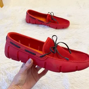 $180 SWIMS | Red rubber TPU water driving boat casual loafers men size 8