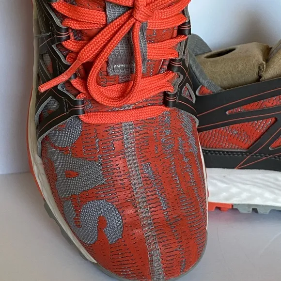 Adidas Vigor Bounce Orange Gray Running Shoes Sneakers Boys Girls Size 3 1/2