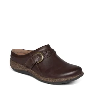 Aetrex Women's Libby Leather Clog in Brown