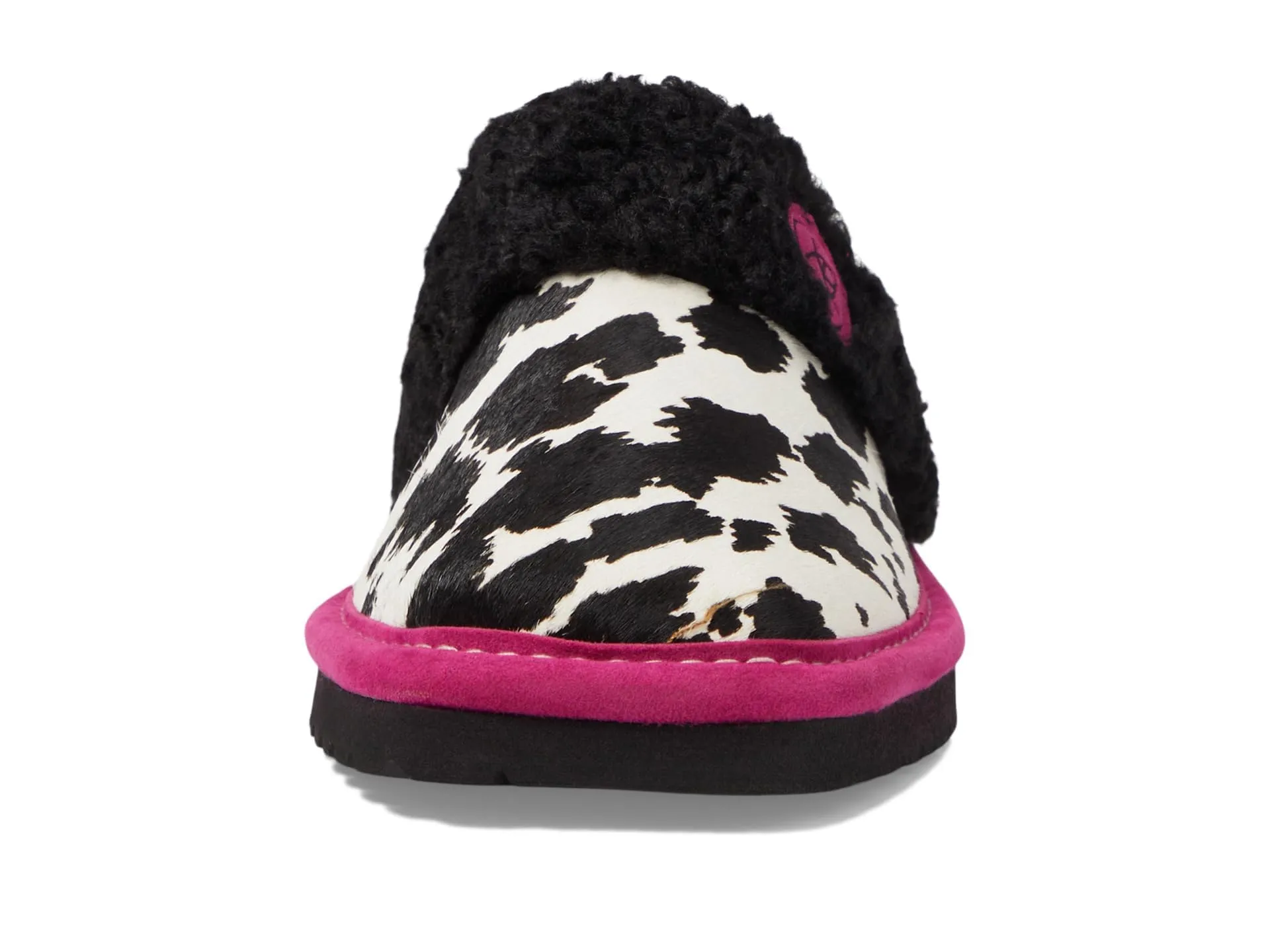 ARIAT Women's Indoor/Outdoor Warm Comfortable Jackie Square Toe Exotic Slippers with Genuine Suede Leather Uppers 9 Pink Pony