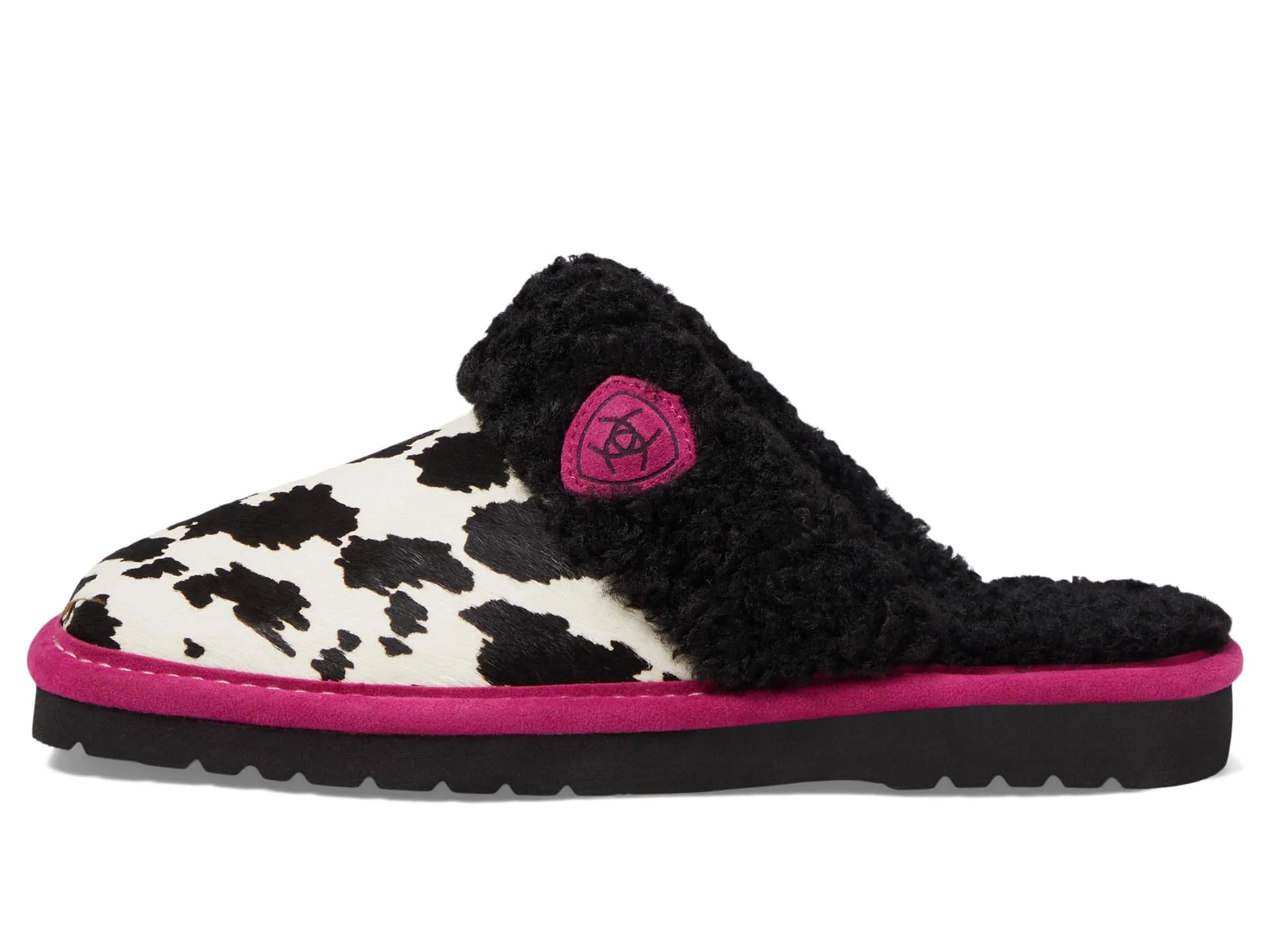 ARIAT Women's Indoor/Outdoor Warm Comfortable Jackie Square Toe Exotic Slippers with Genuine Suede Leather Uppers 9 Pink Pony