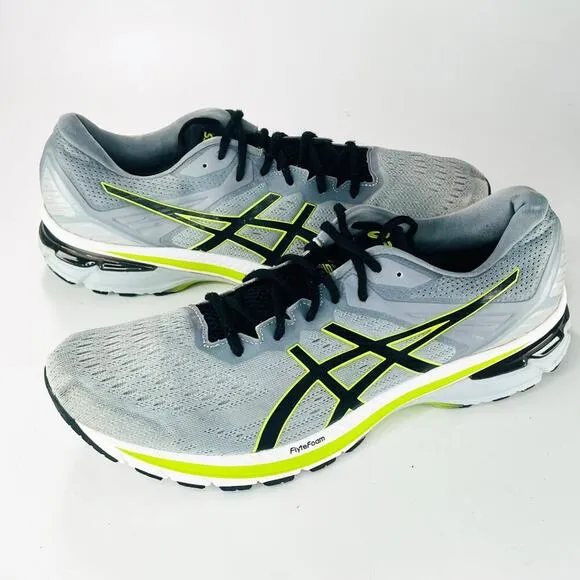 Asics GT-2000 9 Running Sneakers Shoes Grey Black Yellow-Green Men 12