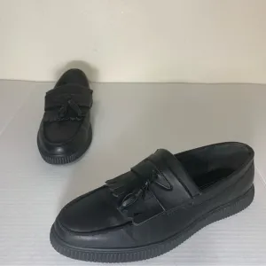 ASOS 1950s Style Black Men's CREEPERS Tassel Penny Loafers Slip On Oxford Size 9