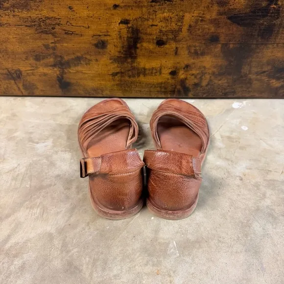Bed Stu Lilia Ankle Strap Leather Sandals Open Toe Strappy Tan womens 8.5 summer