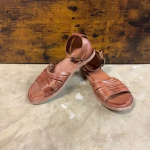 Bed Stu Lilia Ankle Strap Leather Sandals Open Toe Strappy Tan womens 8.5 summer