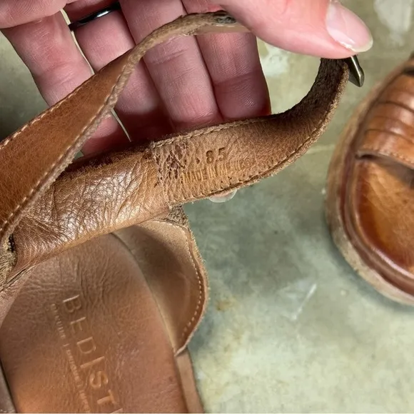 Bed Stu Lilia Ankle Strap Leather Sandals Open Toe Strappy Tan womens 8.5 summer