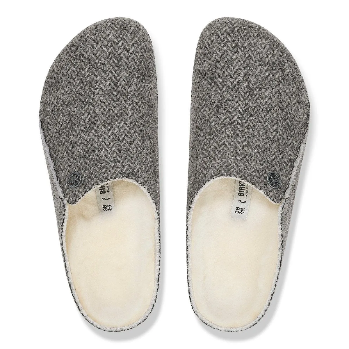 Birkenstock 1028057 Zermatt Shearling Herringbone Gray/Natural