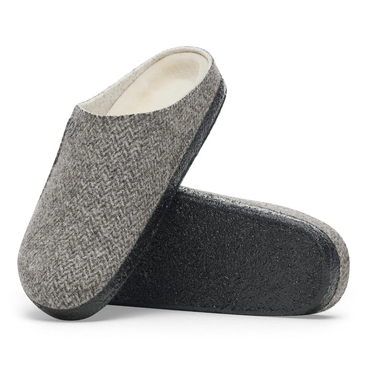 Birkenstock 1028057 Zermatt Shearling Herringbone Gray/Natural