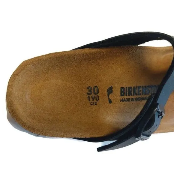Birkenstock Gizeh Kids Size US C 12 Birko-Flor Sandals Black EU 30 Girls NARROW