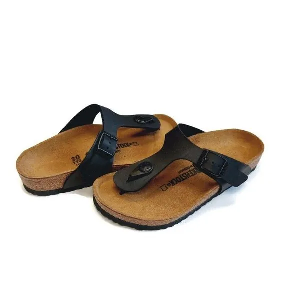 Birkenstock Gizeh Kids Size US C 12 Birko-Flor Sandals Black EU 30 Girls NARROW