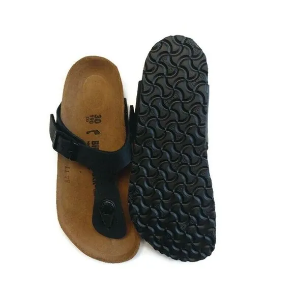 Birkenstock Gizeh Kids Size US C 12 Birko-Flor Sandals Black EU 30 Girls NARROW