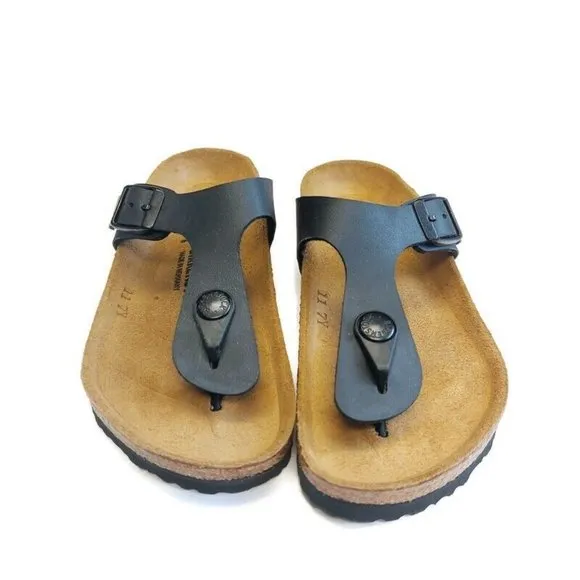 Birkenstock Gizeh Kids Size US C 12 Birko-Flor Sandals Black EU 30 Girls NARROW