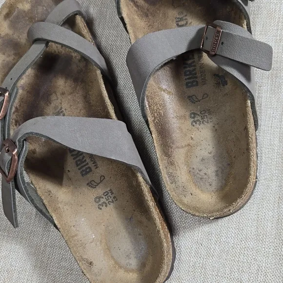 Birkenstock Gray Strappy Sandals size 39 L8 M6