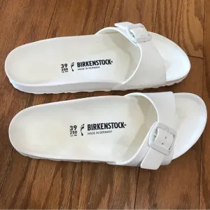 Birkenstock Madrid EVA Womens Rubber One Strap Slip On Sandals Size 39 W8 White