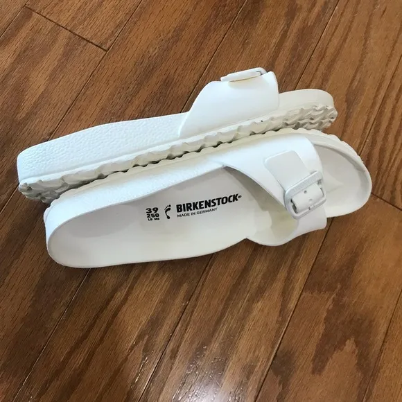 Birkenstock Madrid EVA Womens Rubber One Strap Slip On Sandals Size 39 W8 White