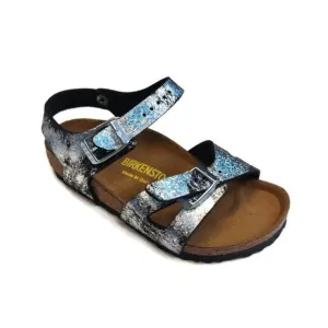 Birkenstock Youth Rio Kids Birko-Flor Sandals Black EU 26 Girls US C 8 NARROW