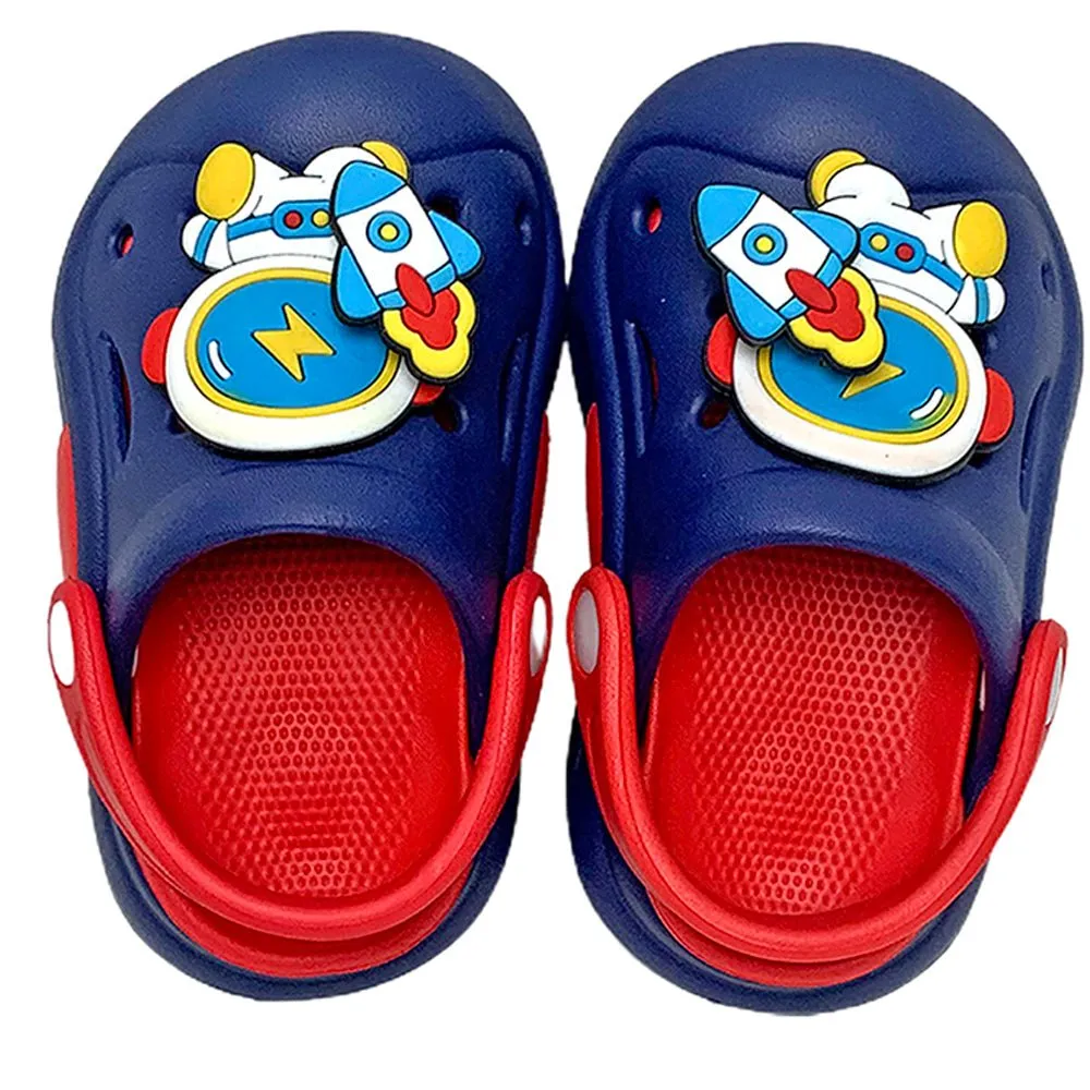 Blue & Red spinning rocket Slip on Clogs, Summer/Monsoon all season Footwear for Toddlers & Kids