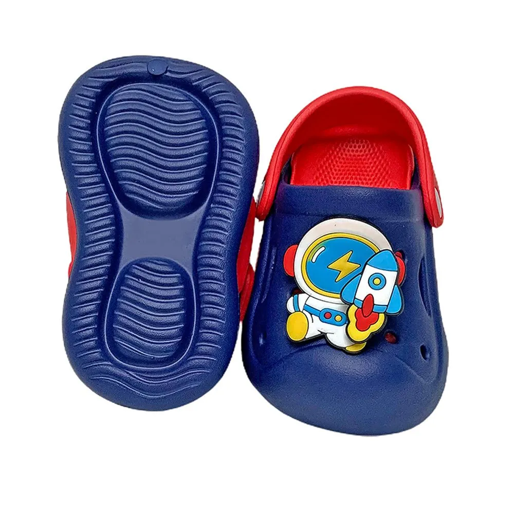 Blue & Red spinning rocket Slip on Clogs, Summer/Monsoon all season Footwear for Toddlers & Kids