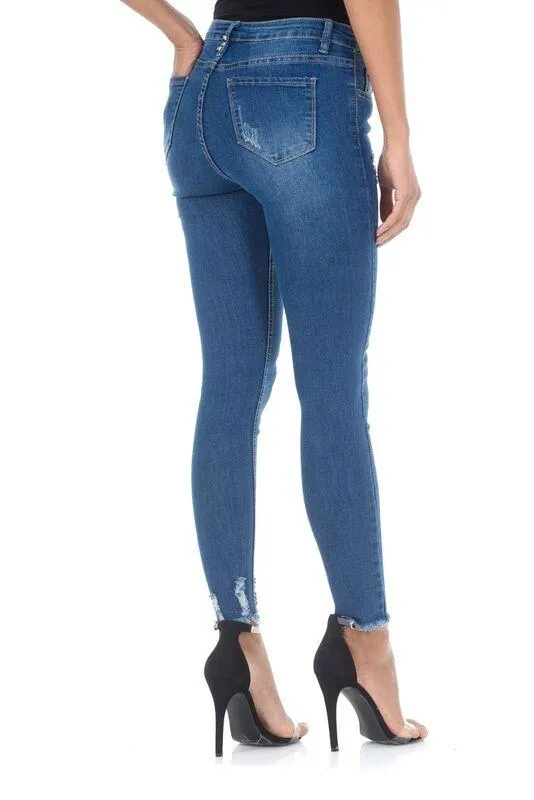 Blue Distressed Skinny Jeans
