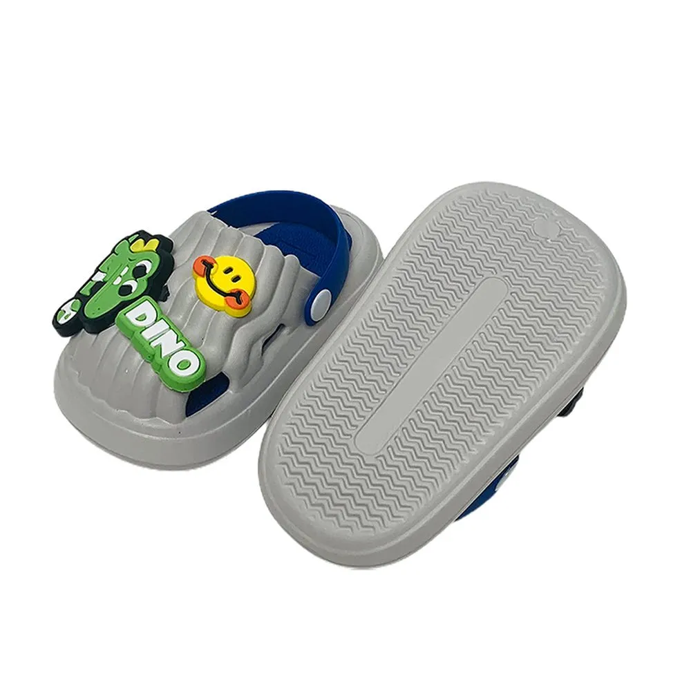 Blue Smilie Dino Slip on Clogs, Summer/Monsoon all season Footwear for Toddlers & Kids