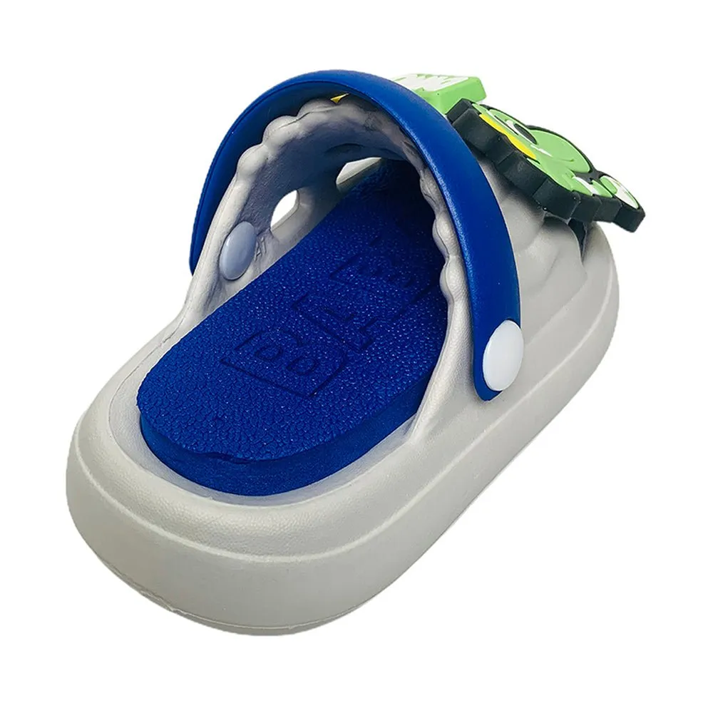 Blue Smilie Dino Slip on Clogs, Summer/Monsoon all season Footwear for Toddlers & Kids