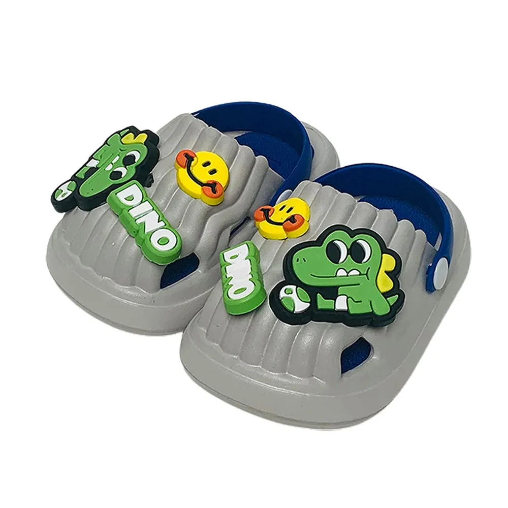 Blue Smilie Dino Slip on Clogs, Summer/Monsoon all season Footwear for Toddlers & Kids