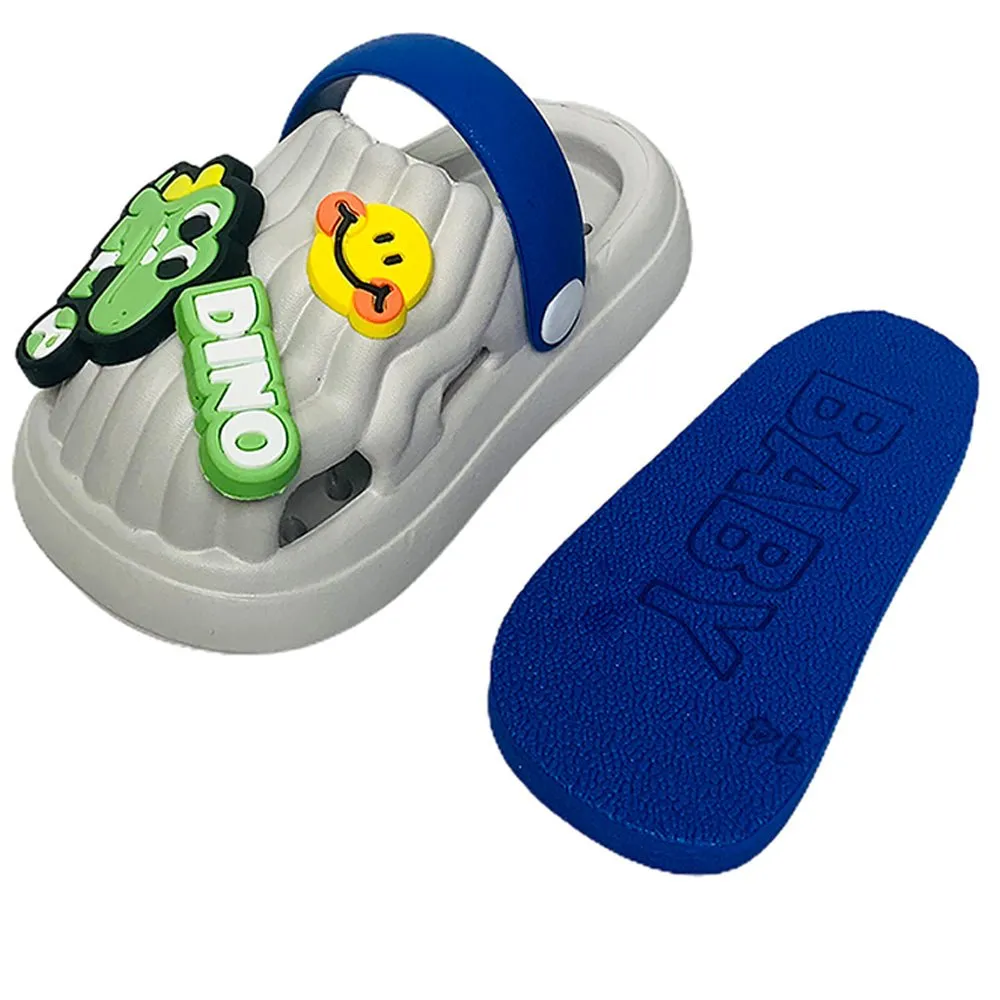Blue Smilie Dino Slip on Clogs, Summer/Monsoon all season Footwear for Toddlers & Kids