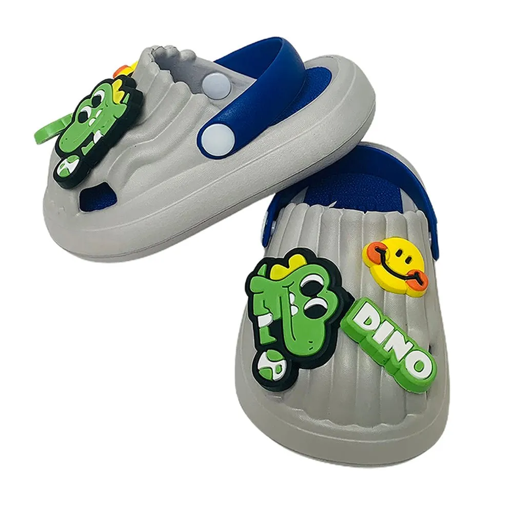 Blue Smilie Dino Slip on Clogs, Summer/Monsoon all season Footwear for Toddlers & Kids