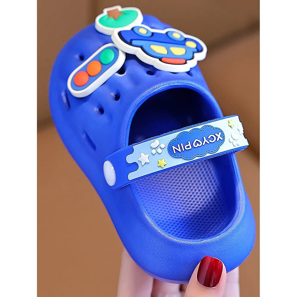 Blue Transport theme Slip on Clogs, Summer/Monsoon all season Footwear for Toddlers & Kids