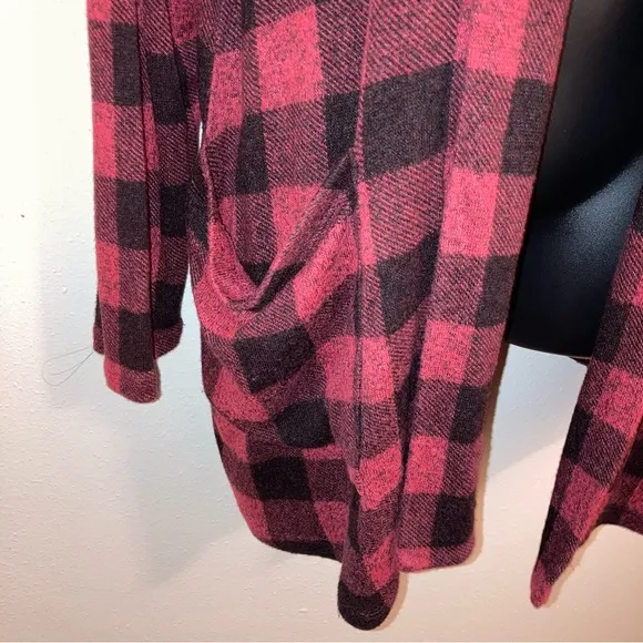 Bobeau Red Plaid Cardigan Comfy Casual Dressbarn Fishermen Boyfriend Sweater 1X
