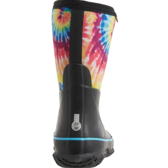 Bogs Kids Classic Stomper Tie Dye Boots Neoprene Waterproof Insulated Cushion