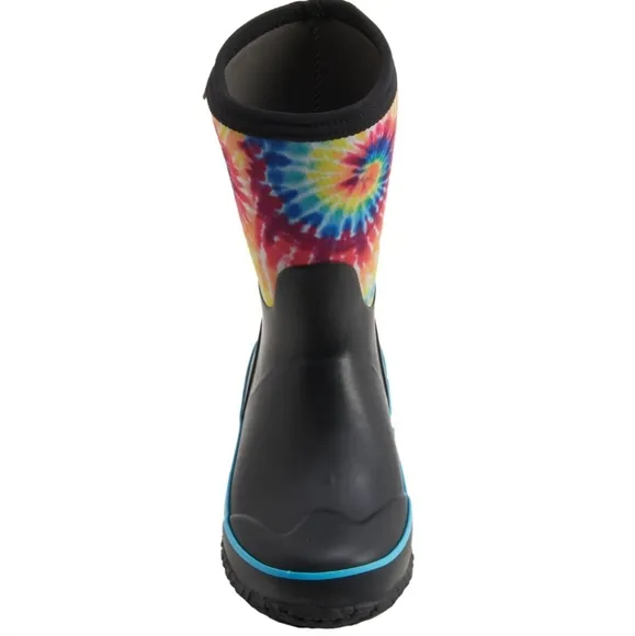Bogs Kids Classic Stomper Tie Dye Boots Neoprene Waterproof Insulated Cushion