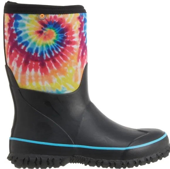 Bogs Kids Classic Stomper Tie Dye Boots Neoprene Waterproof Insulated Cushion