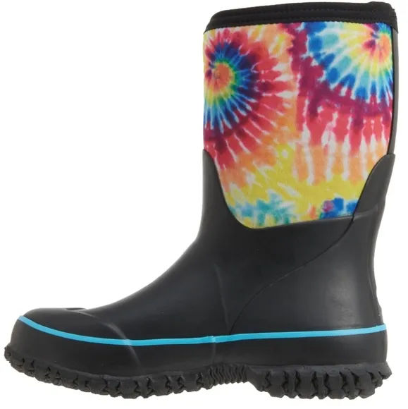 Bogs Kids Classic Stomper Tie Dye Boots Neoprene Waterproof Insulated Cushion