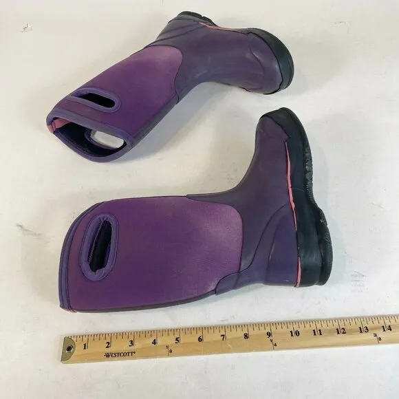 BOGS Kids Lined Classic Waterproof Rubber Boots Purple Size 2 Snow 71439-540