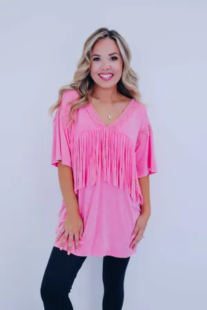 Boho Chic Fringe Oversized Top - 4 Colors
