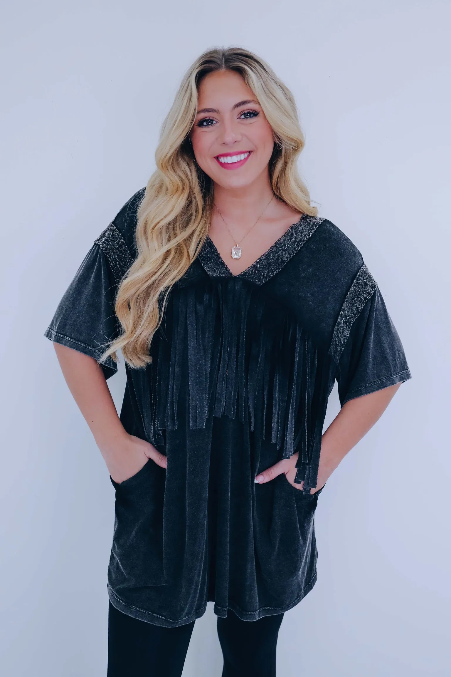 Boho Chic Fringe Oversized Top - 4 Colors
