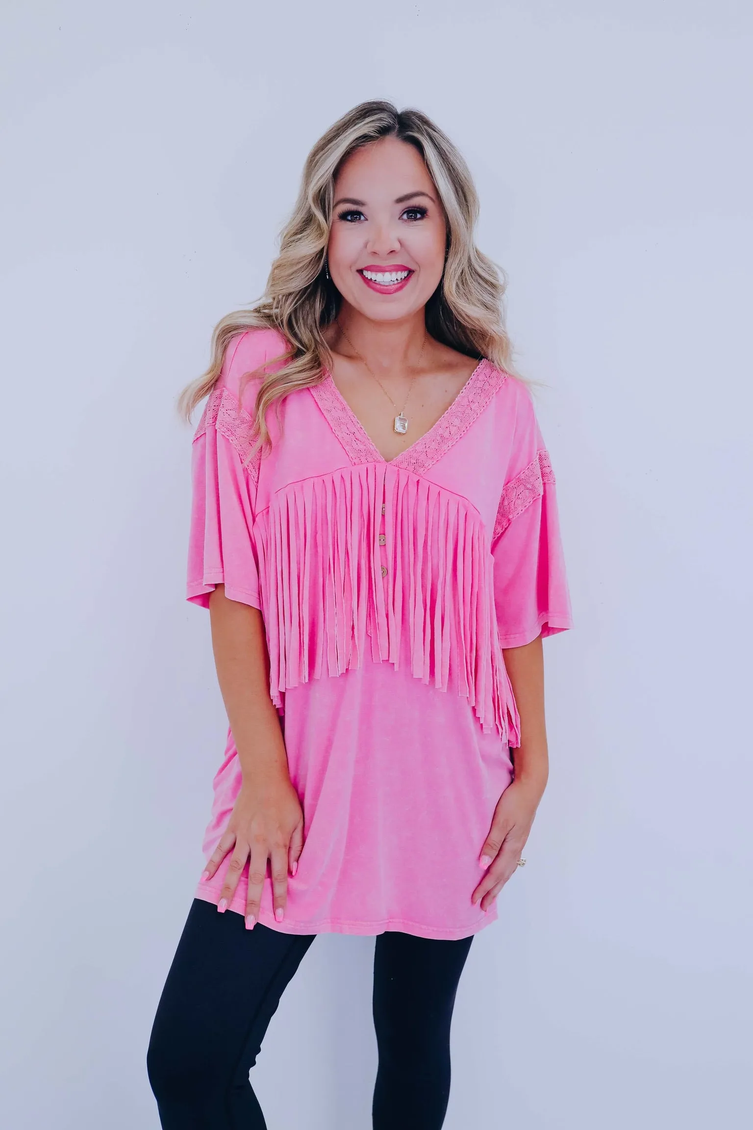 Boho Chic Fringe Oversized Top - 4 Colors