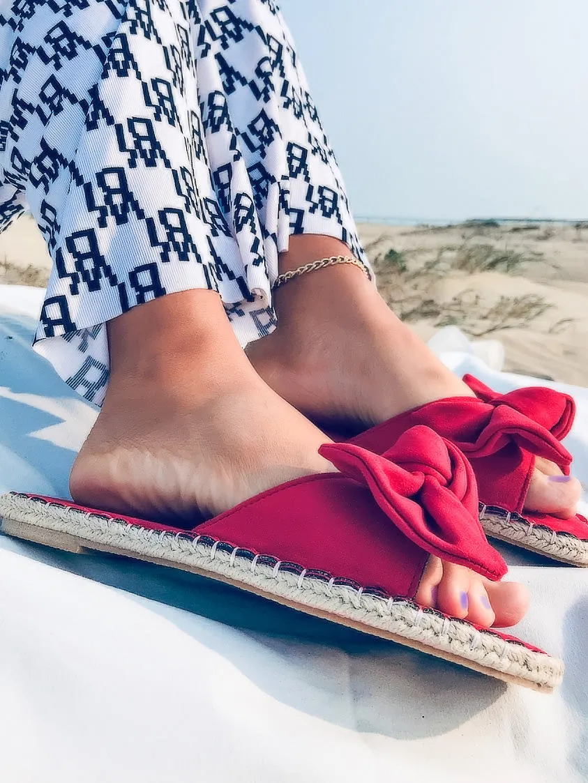 Bow-Accent Sunset Sandals