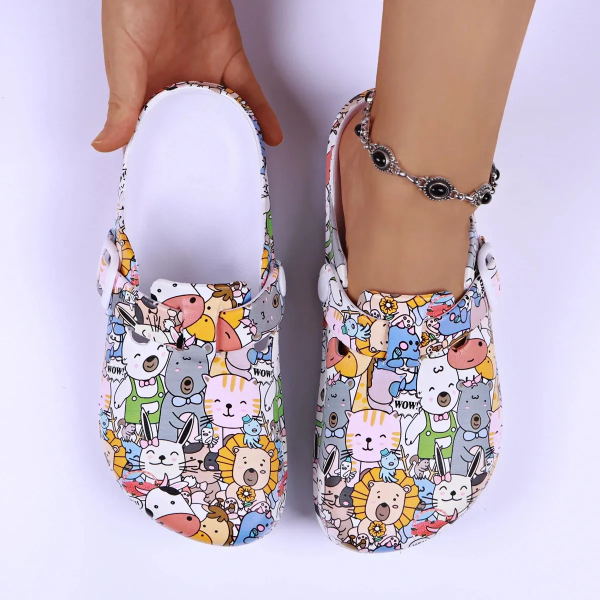 Cartoon Animal Print Clogs | Lightweight & Comfortable EVA Mules