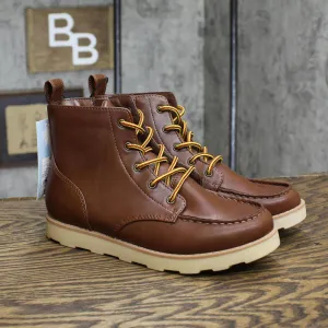 Cat & Jack Boys Lace Up Bosley Boots 88435812 Cognac Brown 4
