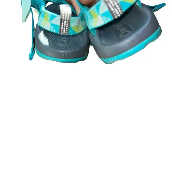 Chacos EcoTread Teal white green Strappy Adjustable Sandals kid size 11