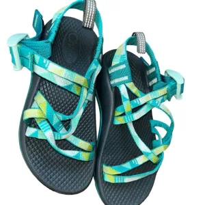 Chacos EcoTread Teal white green Strappy Adjustable Sandals kid size 11