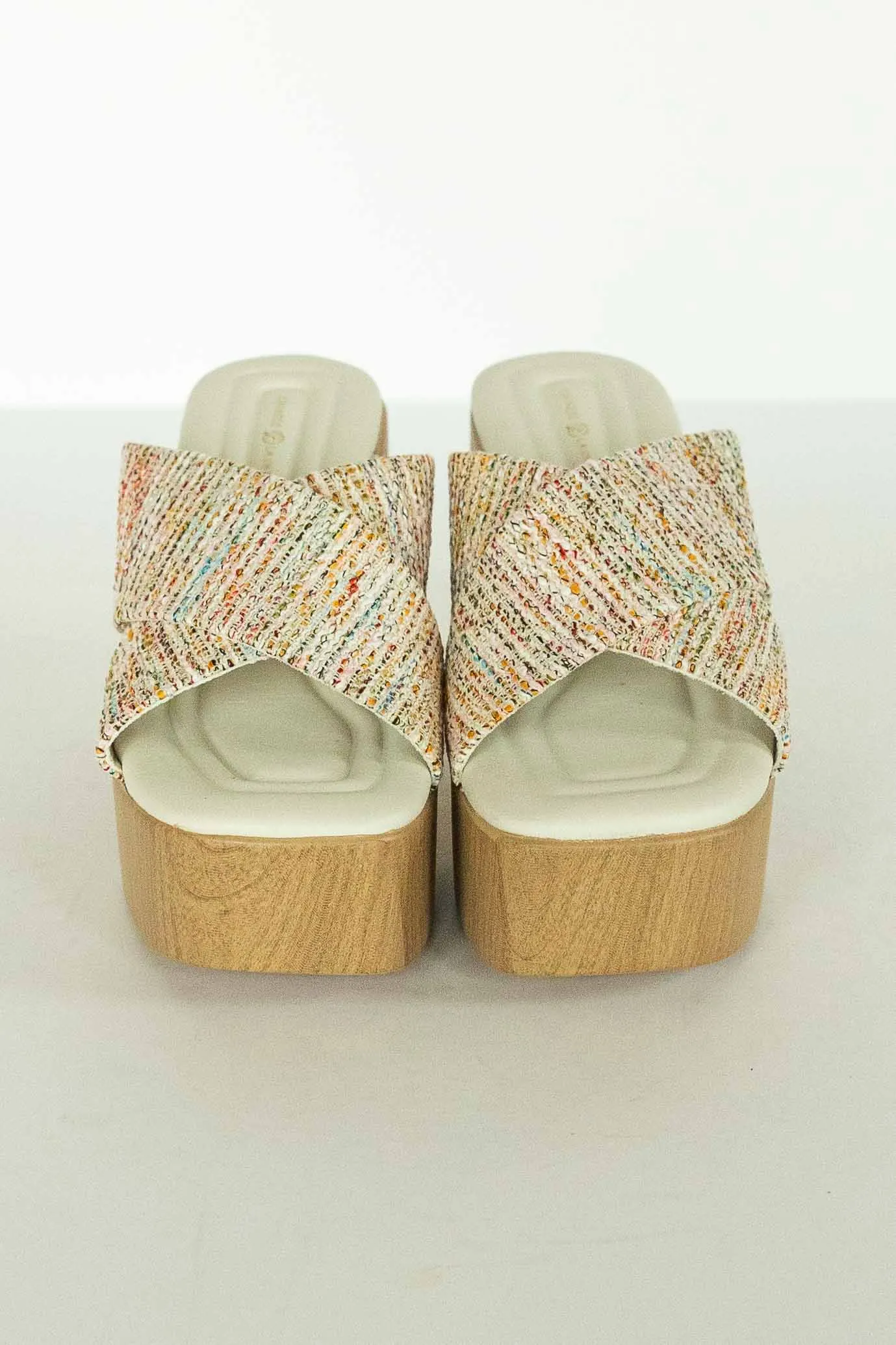 [CHINESE LAUNDRY] ARLING PLATFORM SLIDE SANDAL-MULTI WEAVE