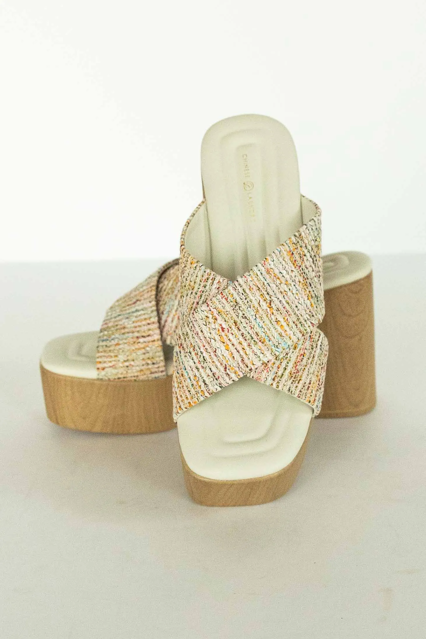 [CHINESE LAUNDRY] ARLING PLATFORM SLIDE SANDAL-MULTI WEAVE