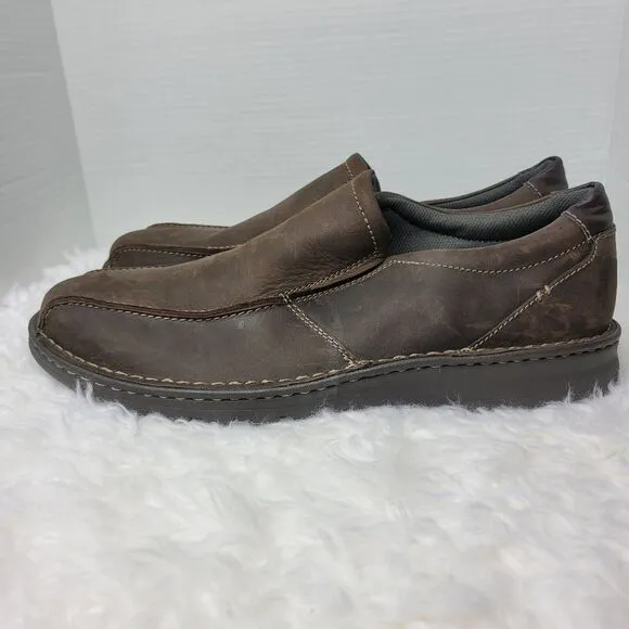 Clarks Vanek Step Mens Shoes Brown 15 M Leather Slip-On Comfort Casual Loafers